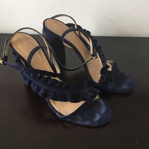 Blue Suede Chloé Heel